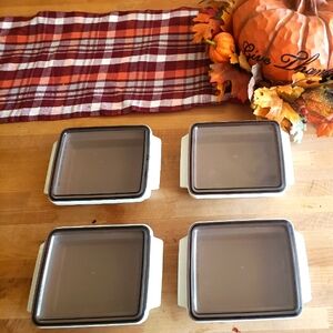 4 piece stackable Fridge-to-Oven food storage containers